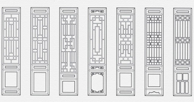 万荣常用中式仿古花窗图案隔断设计图